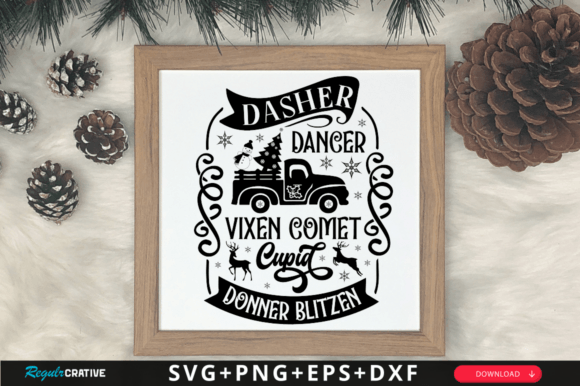 Dasher Dancer Vixen Comet Svg Design for Graphics and Crafts