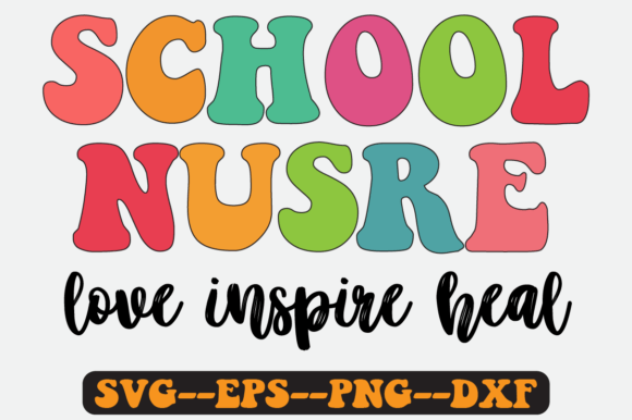 Love Inspire Heal Quote Retro Svg Design for Graphics and Crafts