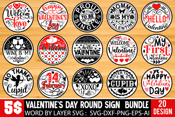 Valentine s Day Round Sign SVG Bundle: A Crafts & Graphics Review