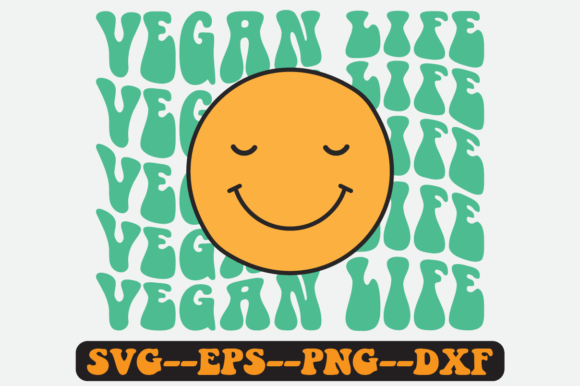 Vegan Life Quote Retro Svg Design for Graphics and Crafts